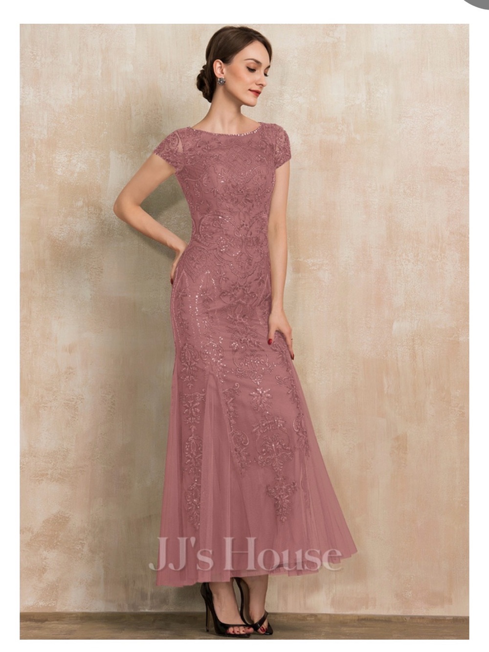 JJs House Viveca Desert Rose Lace Ankle Length Dress